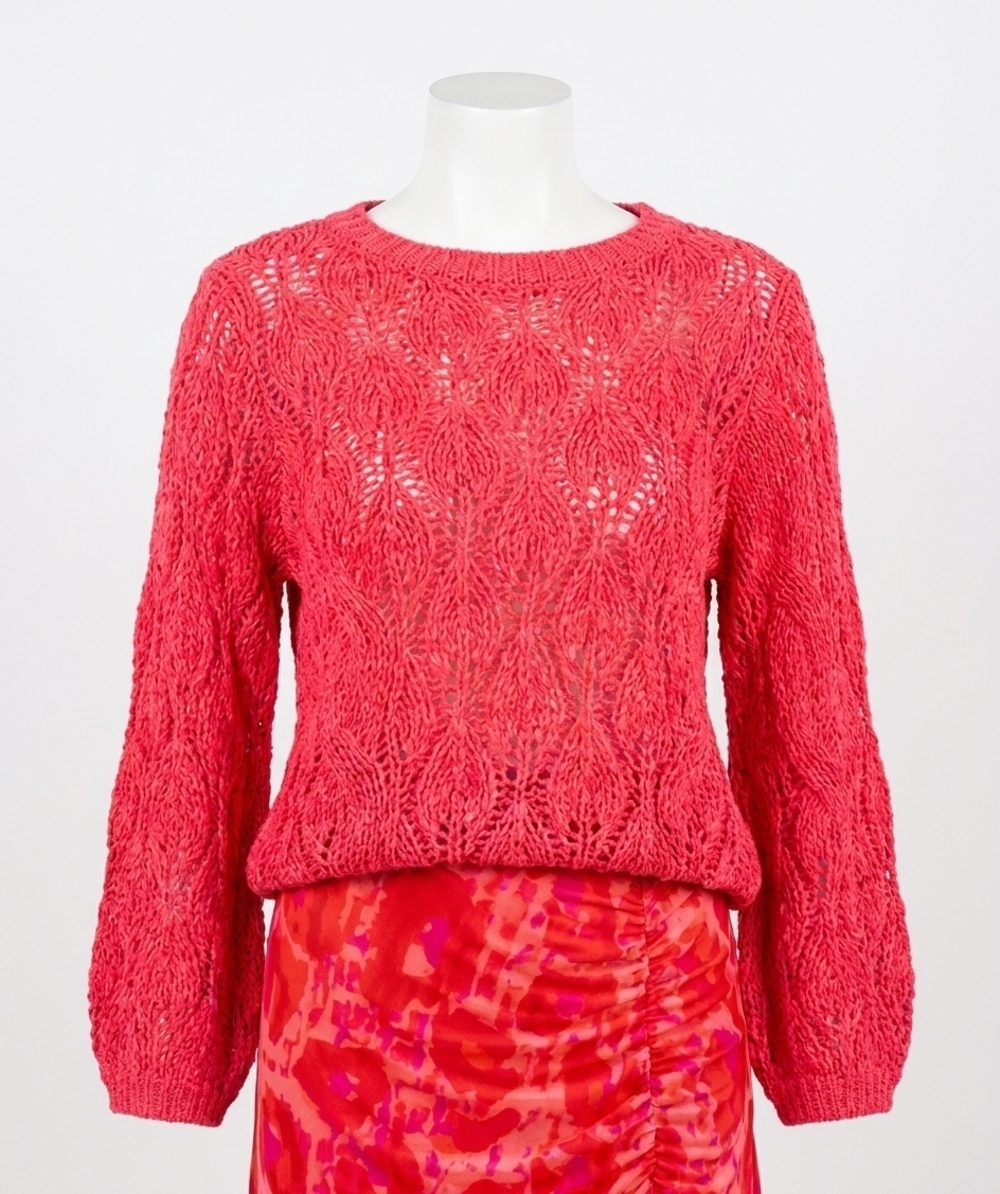 NEW ESQUALO siva r-neck tape sweater in strawberry
